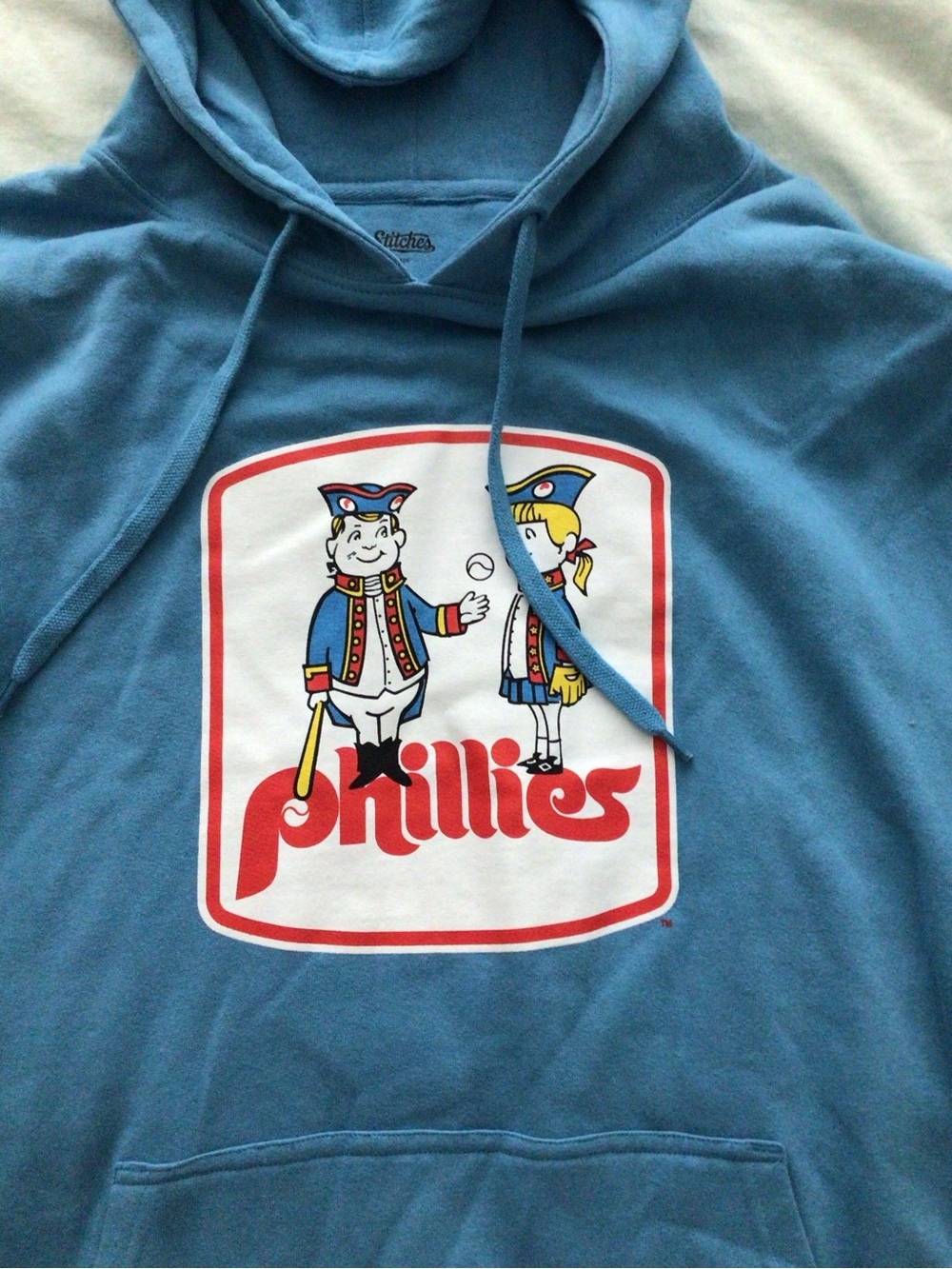 Philadelphia Phillies Phil & Phillis Powder Blue Hoodie by Stitches - L - Picture 2 of 9